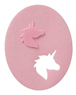 Aufbügel-Flicken Einhorn rosa 7,9×9,9 cm 2 Stück