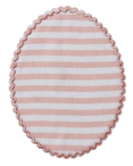 Aufbügel-Flicken gestreift rosa 7,4×9,3 cm 2 Stück