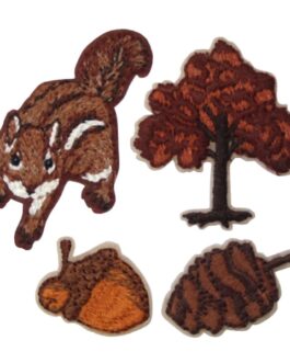 Applikationen – Kids and Hits – aufbügelbar selbstklebend Eichhörnchen/Baum 50 mm x 25 mm