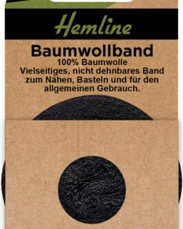 Baumwollband 20 mm schwarz